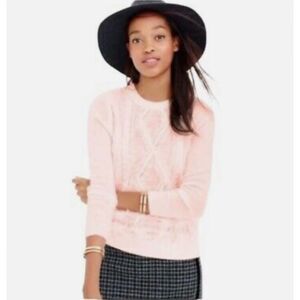 J. Crew EUC 100% Merino Wool Dusty Rose Pink Knit Crewneck Sweater Size M